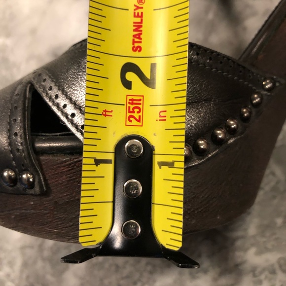 Prada Gunmetal Open Toe Platforms - Picture 14 of 15